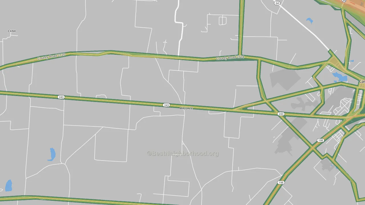 Wallace, TX Map of Noise Levels in Wallace