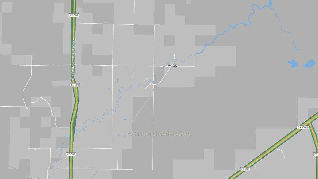 Wallin, MI Map of Noise Levels in Wallin