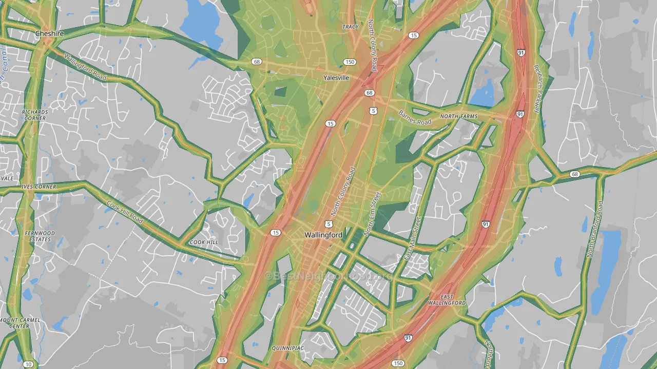 Wallingford, CT Map of Noise Levels in Wallingford
