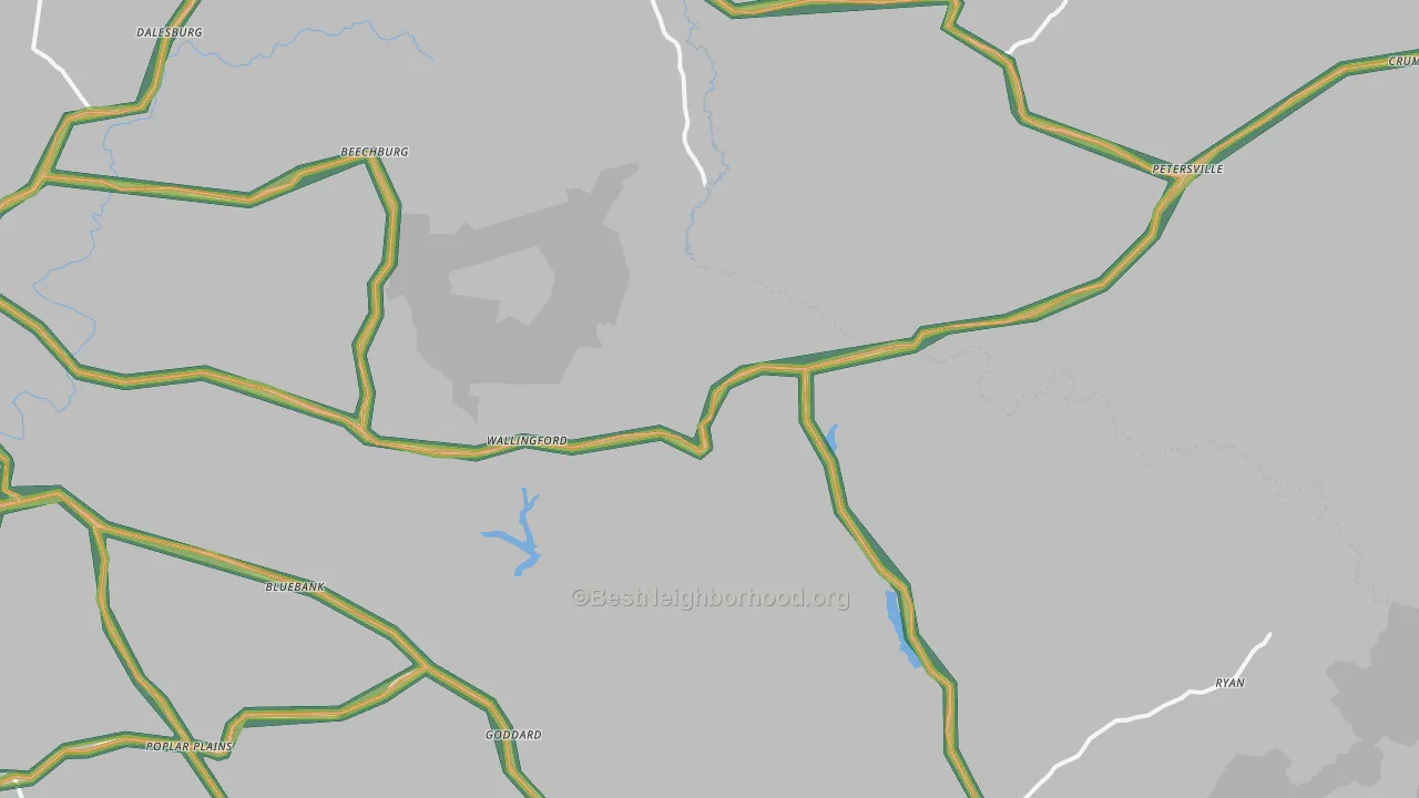 Wallingford, KY Map of Noise Levels in Wallingford