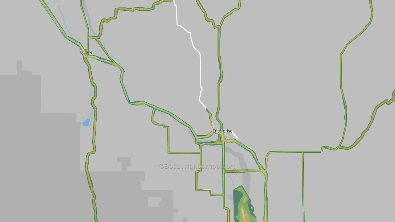 Wallowa County, OR Map of Noise Levels in Wallowa County