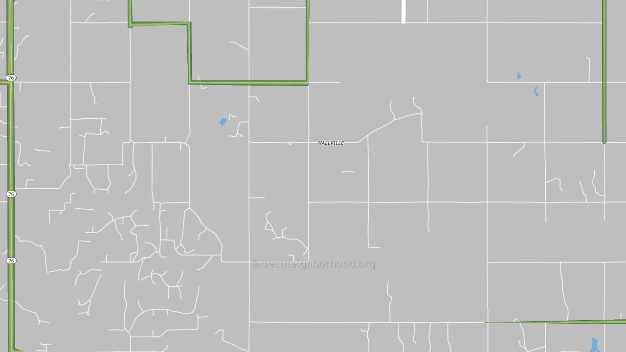 Wallville, OK Map of Noise Levels in Wallville