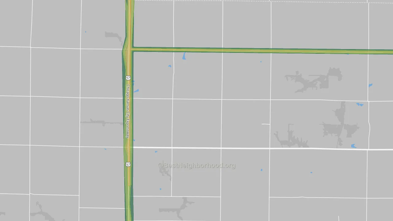 Walnut Grove, IL Map of Noise Levels in Walnut Grove