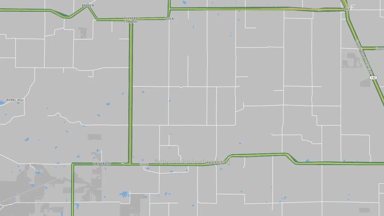 Walpole, IL Map of Noise Levels in Walpole