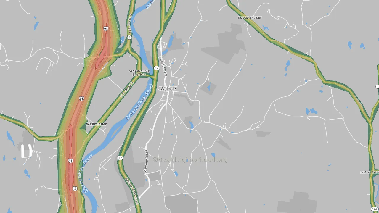 Walpole, NH Map of Noise Levels in Walpole