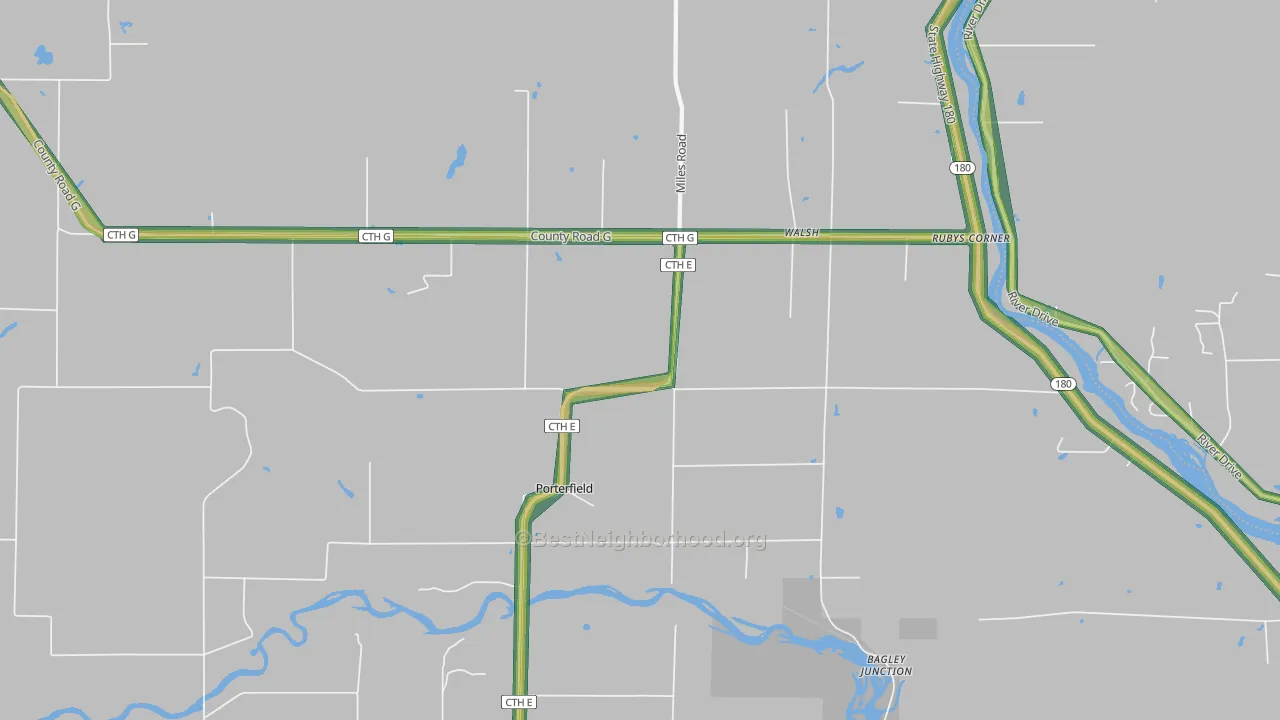 Walsh, WI Map of Noise Levels in Walsh