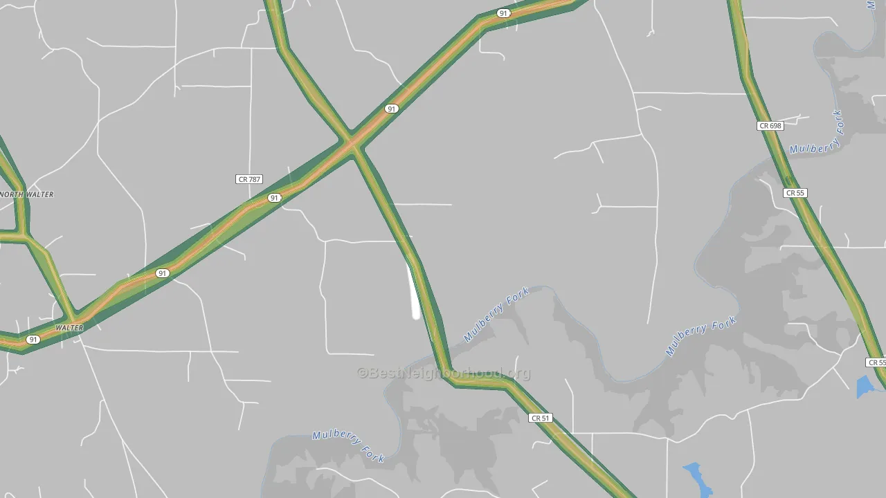 Walter, AL Map of Noise Levels in Walter