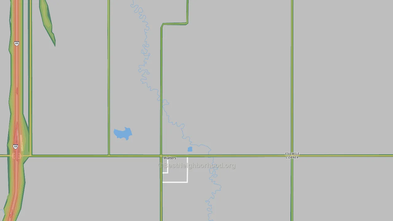 Walters, OK Map of Noise Levels in Walters