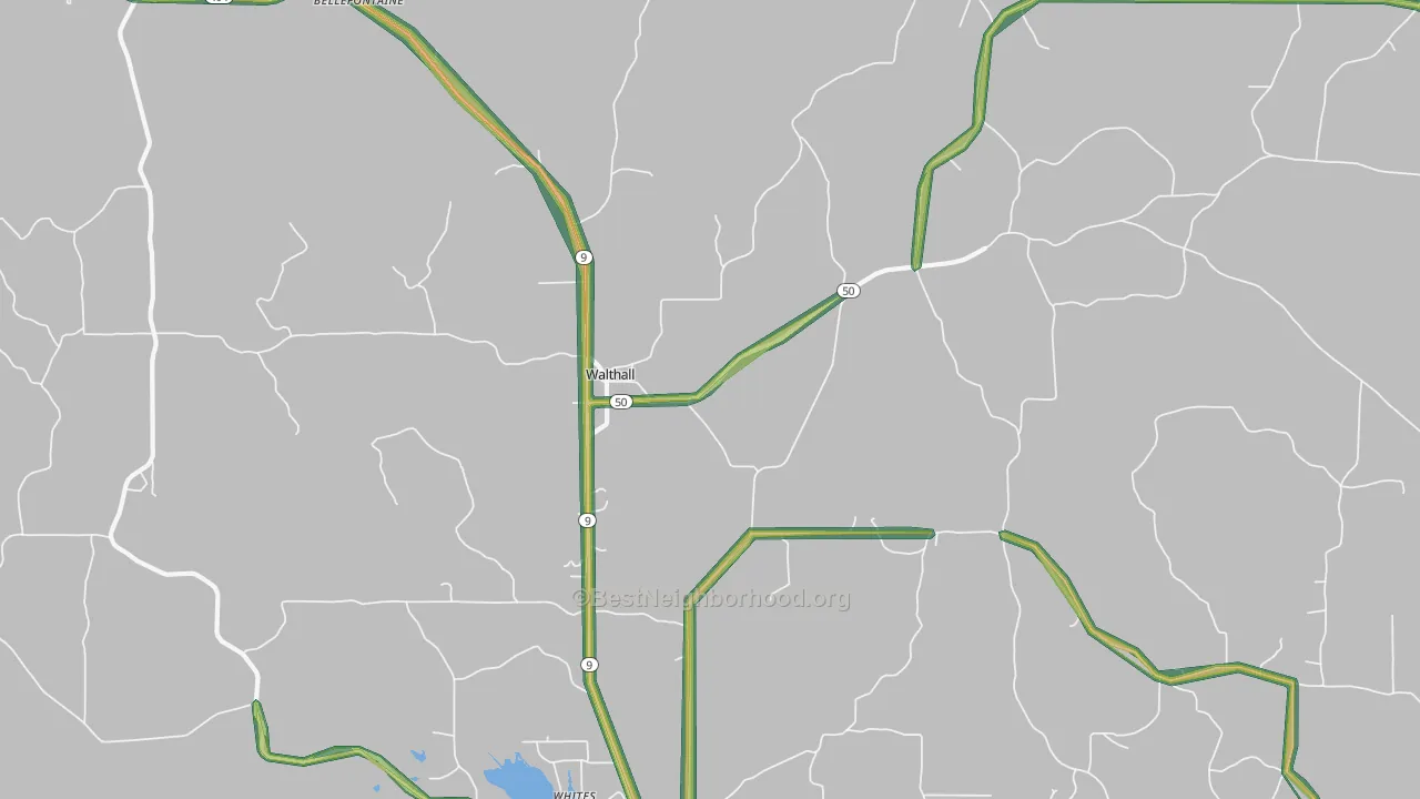 Walthall, MS Map of Noise Levels in Walthall