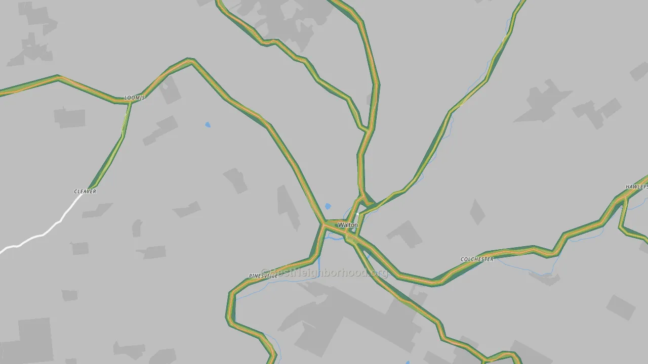 Walton, NY Map of Noise Levels in Walton
