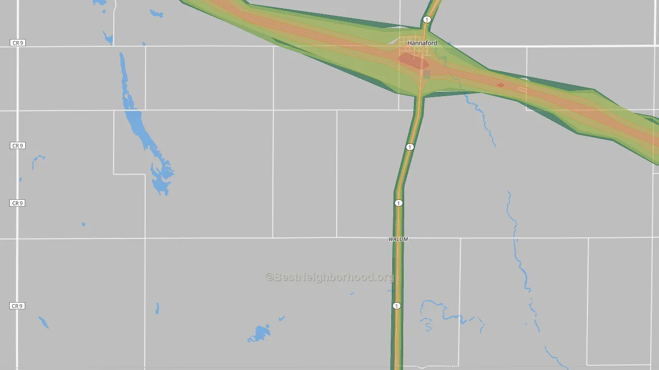 Walum, ND Map of Noise Levels in Walum