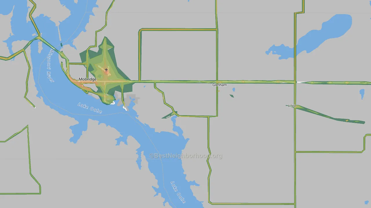 Walworth County, SD Map of Noise Levels in Walworth County