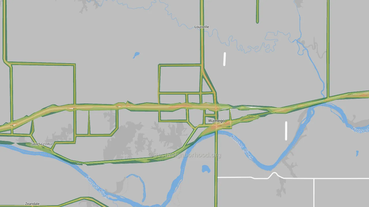 Wamego, KS Map of Noise Levels in Wamego