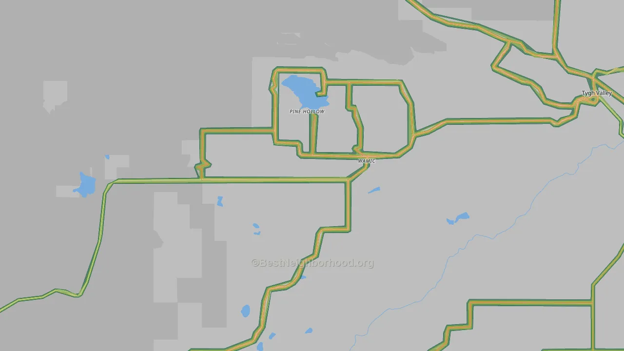 Wamic, OR Map of Noise Levels in Wamic