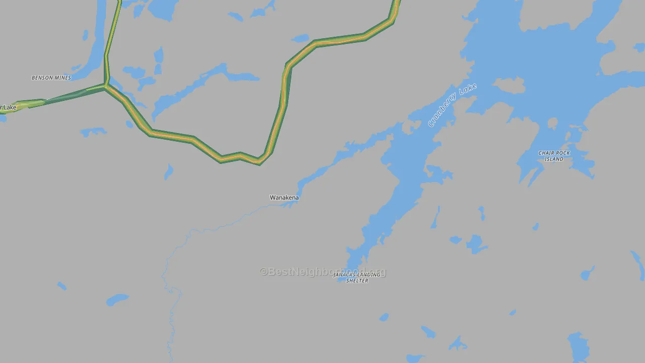 Wanakena, NY Map of Noise Levels in Wanakena
