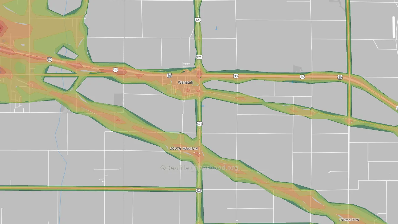 Wanatah, IN Map of Noise Levels in Wanatah