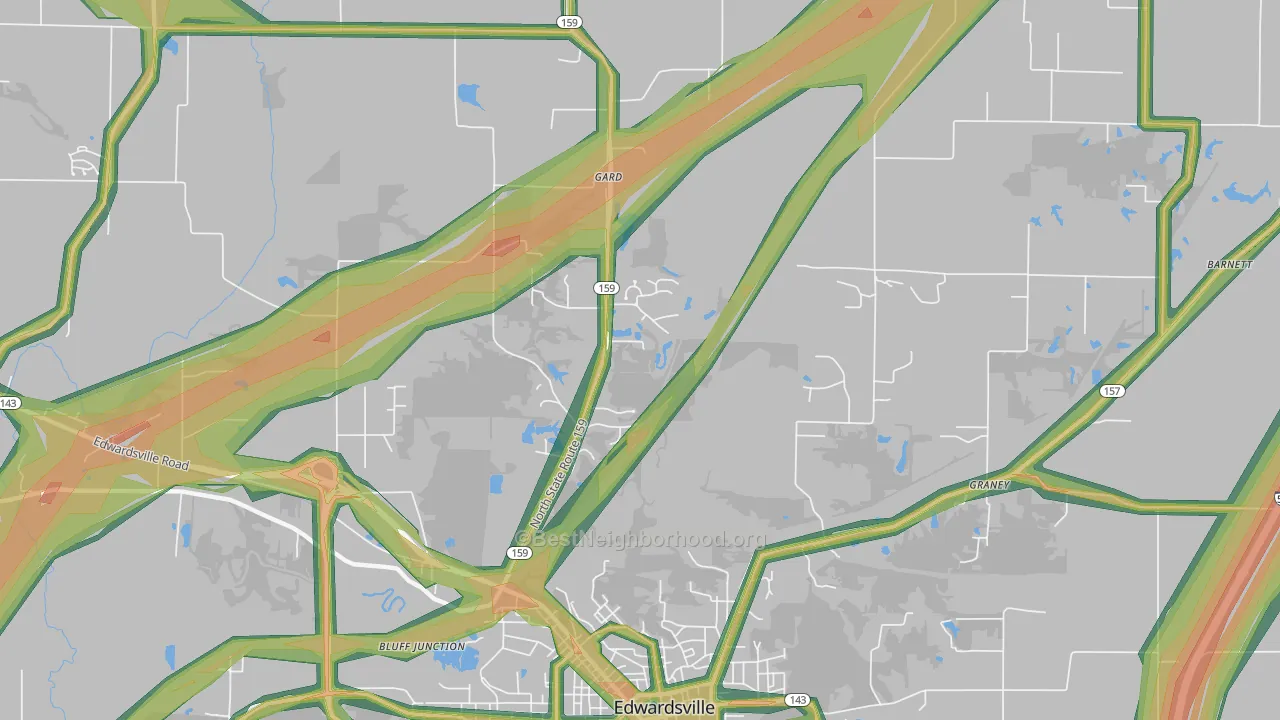 Wanda, IL Map of Noise Levels in Wanda