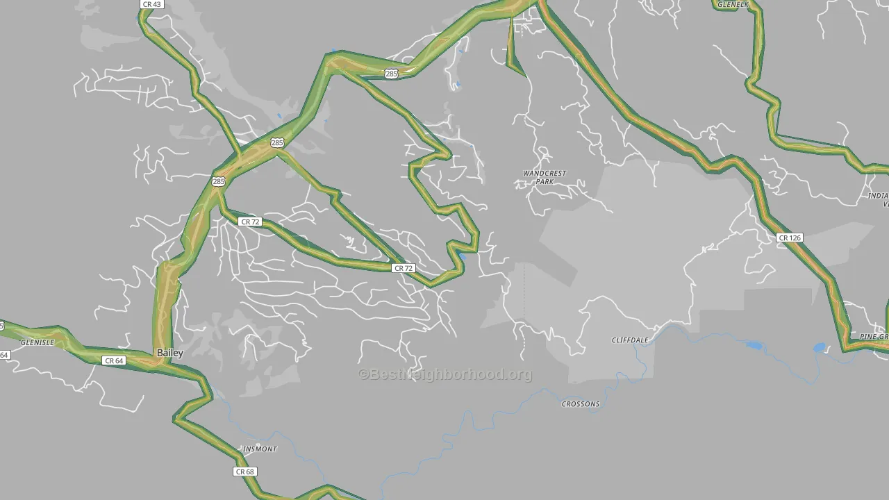 Wandcrest Park, CO Map of Noise Levels in Wandcrest Park