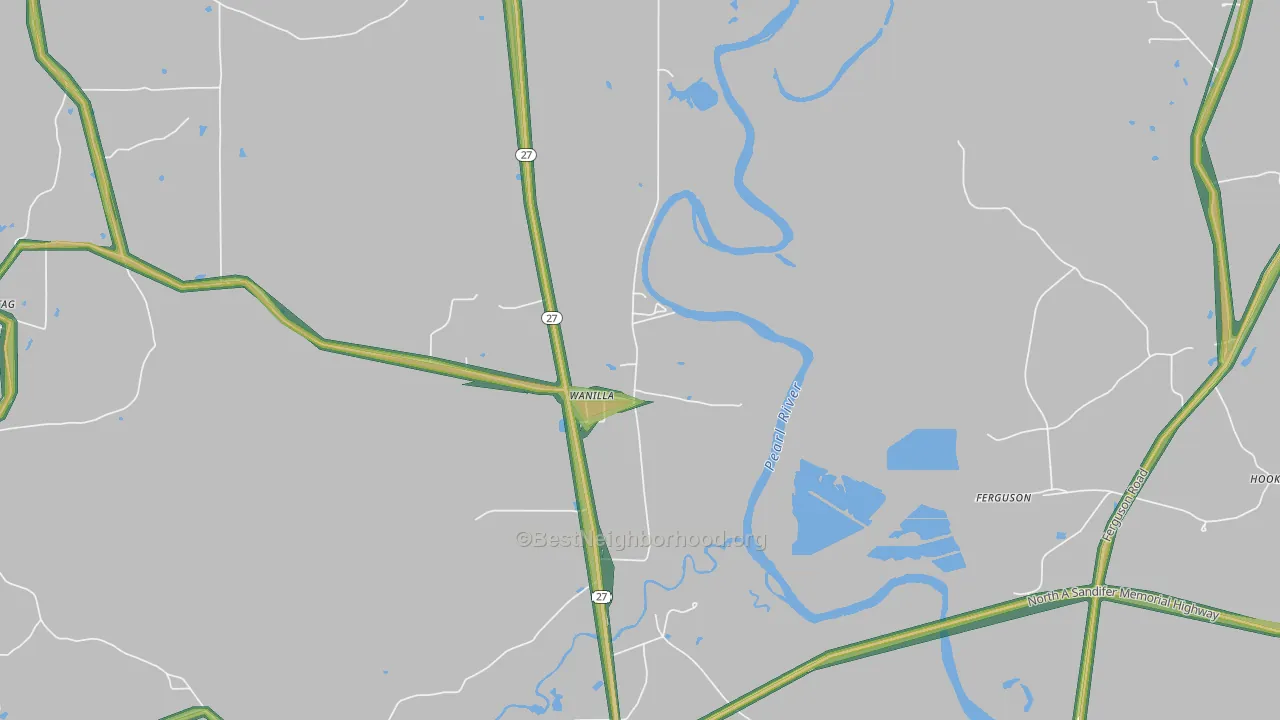 Wanilla, MS Map of Noise Levels in Wanilla