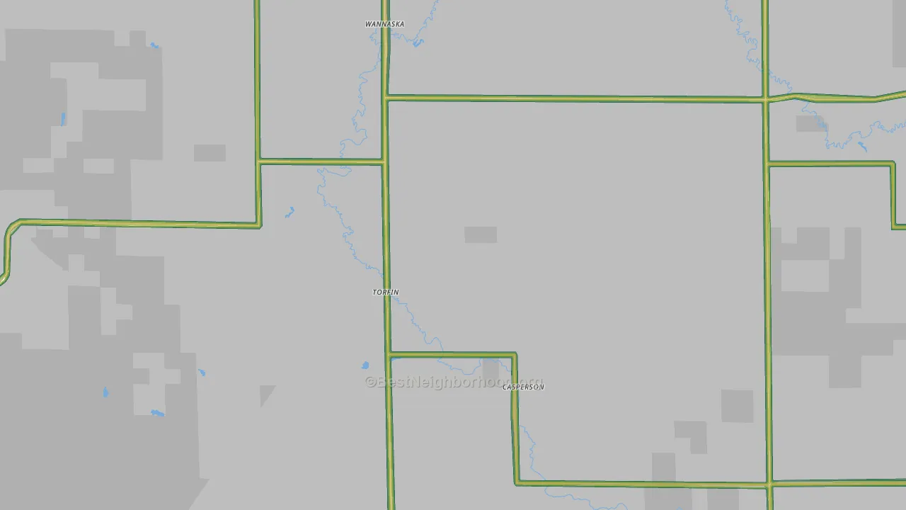 Wannaska, MN Map of Noise Levels in Wannaska