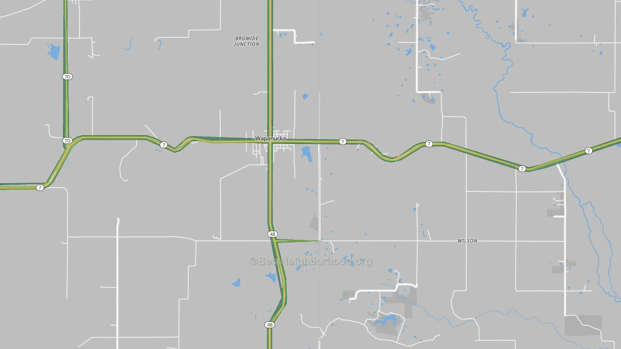 Wapanucka, OK Map of Noise Levels in Wapanucka