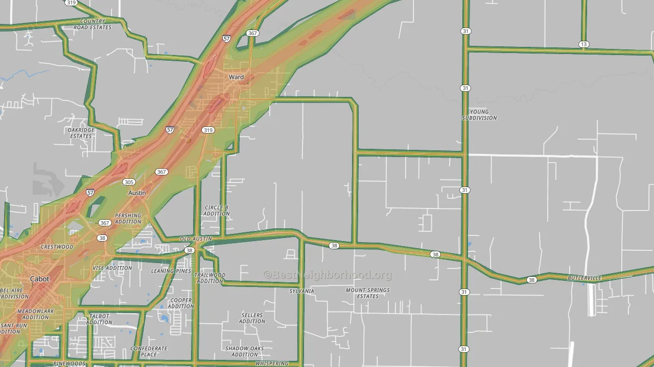 Ward, AR Map of Noise Levels in Ward