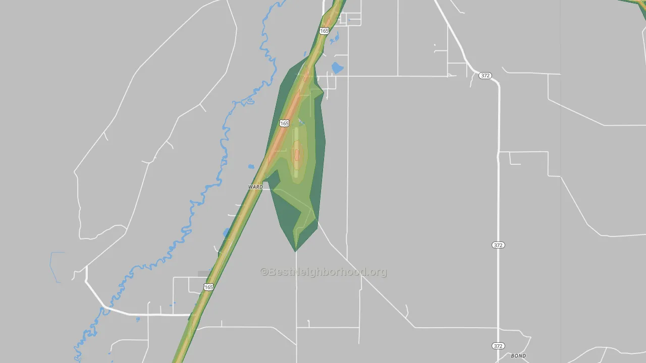 Ward, LA Map of Noise Levels in Ward