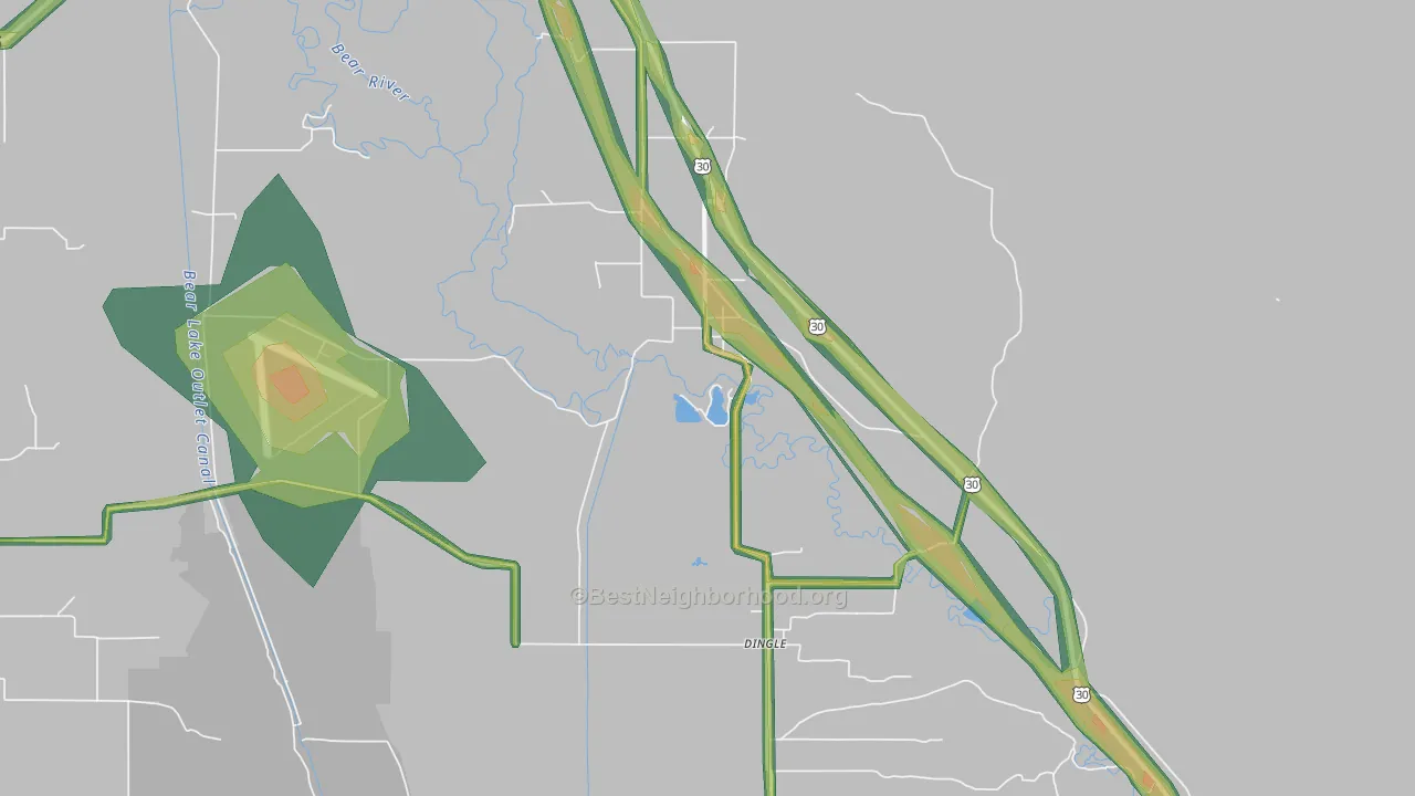 Wardboro, ID Map of Noise Levels in Wardboro