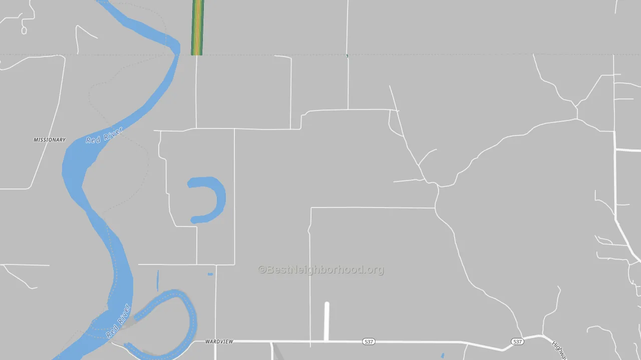 Wardview, LA Map of Noise Levels in Wardview