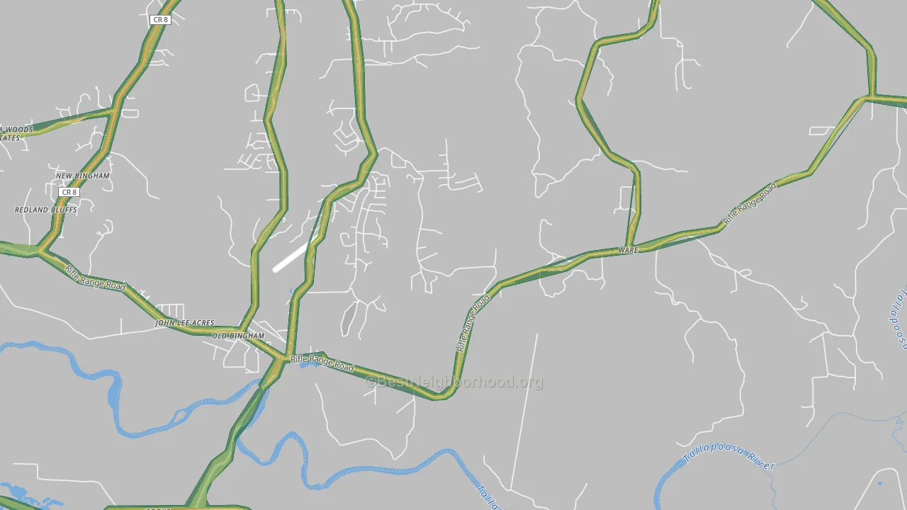 Ware, AL Map of Noise Levels in Ware