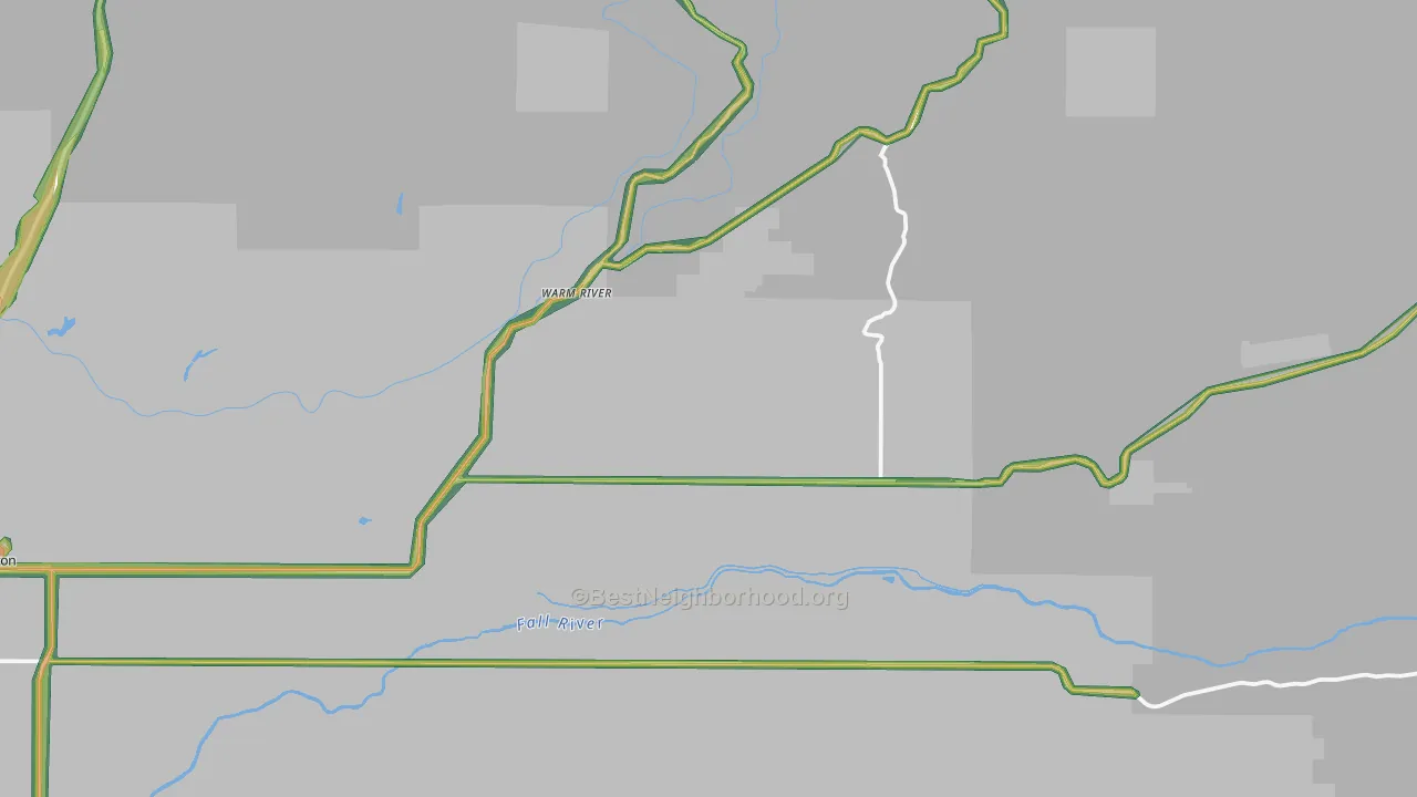 Warm River, ID Map of Noise Levels in Warm River