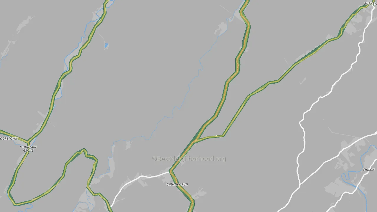 Warm Springs, VA Map of Noise Levels in Warm Springs