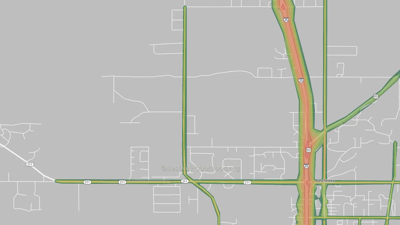 Warren Air Force Base, WY Map of Noise Levels in Warren Air Force Base