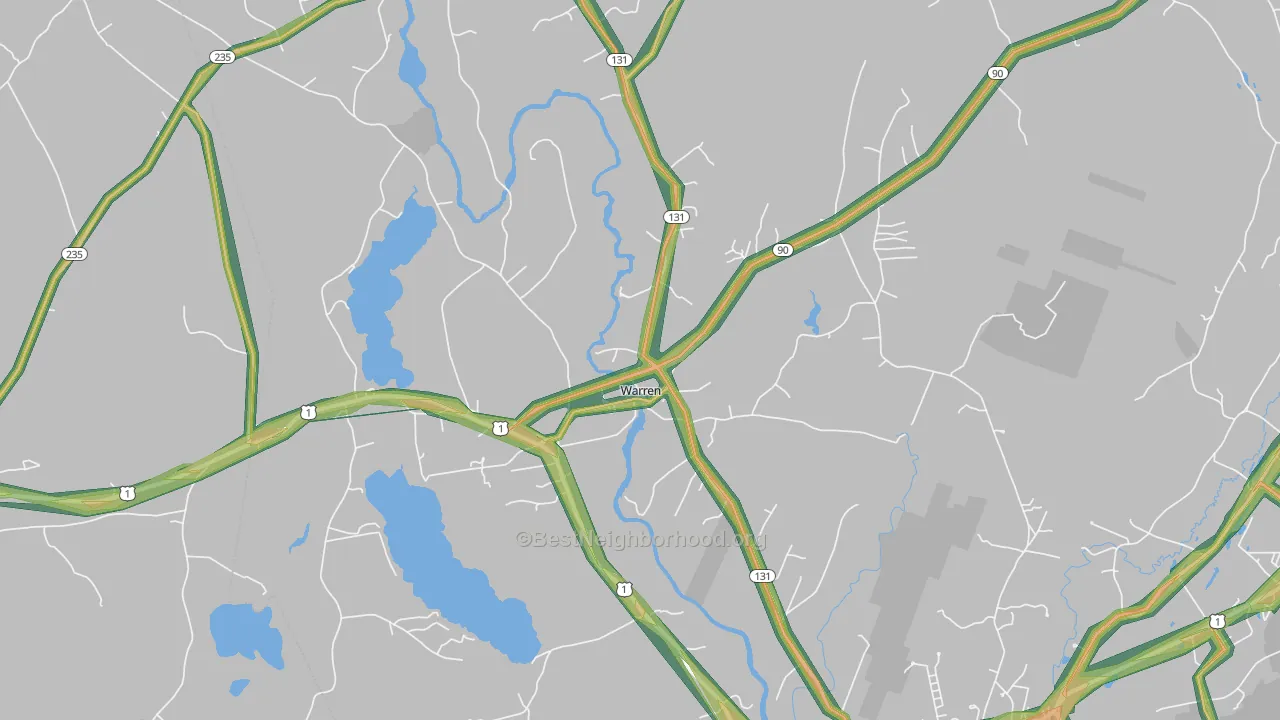 Warren, ME Map of Noise Levels in Warren