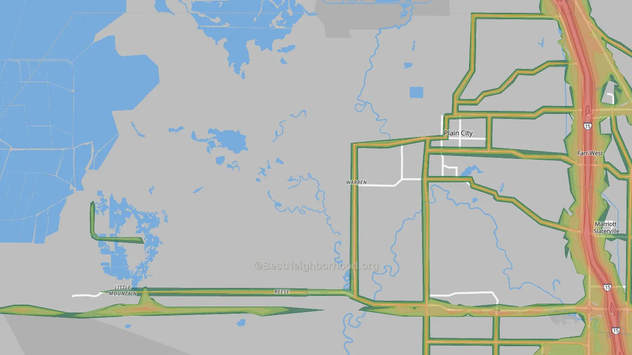 Warren, UT Map of Noise Levels in Warren