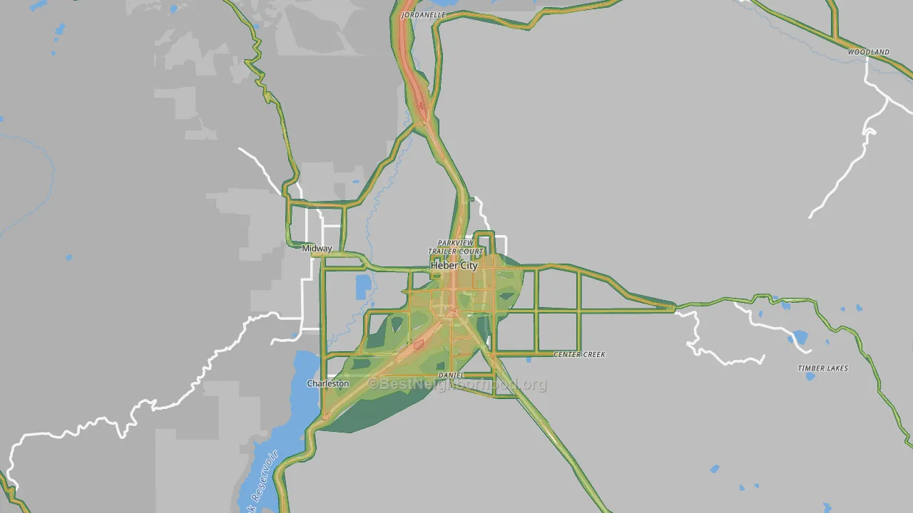 Wasatch County, UT Map of Noise Levels in Wasatch County