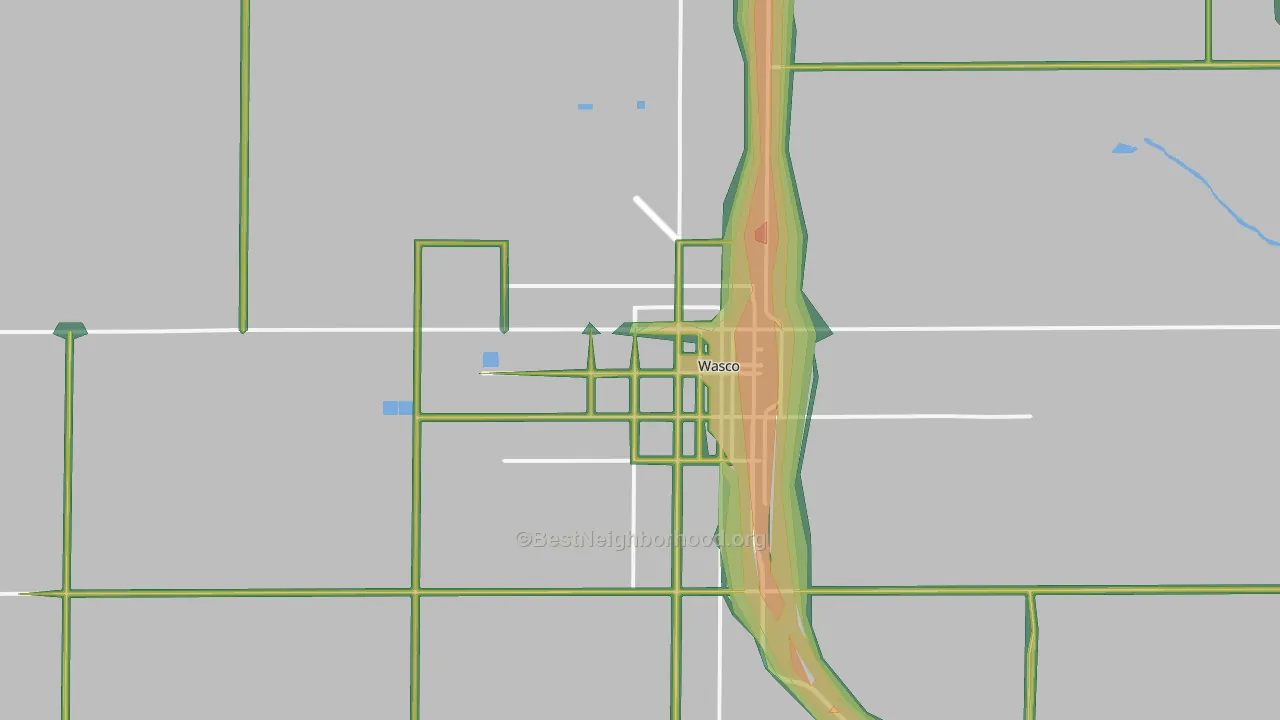 Wasco, CA Map of Noise Levels in Wasco