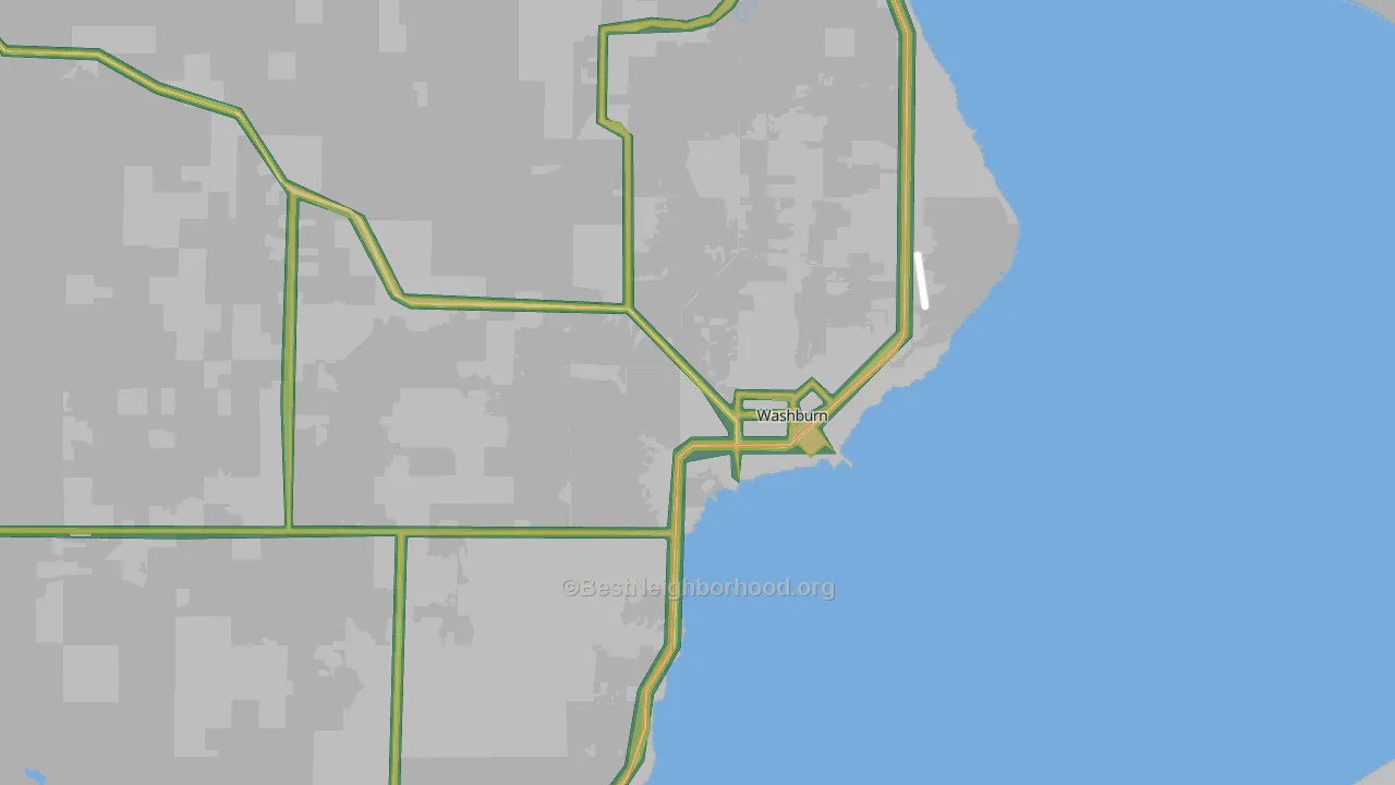 Washburn, WI Map of Noise Levels in Washburn