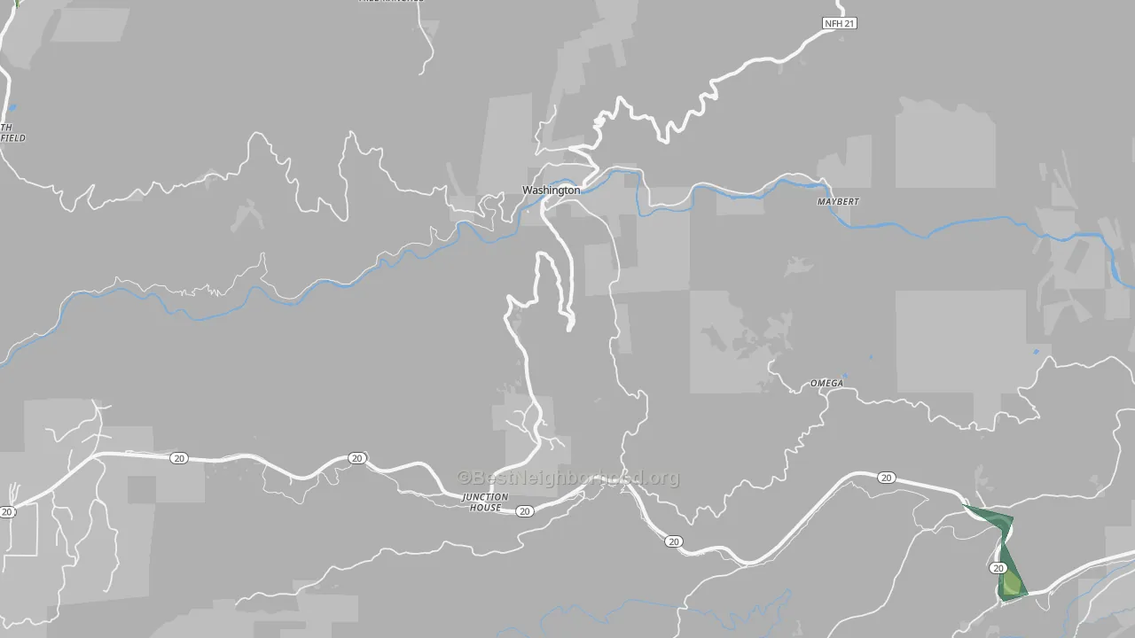 Washington, CA Map of Noise Levels in Washington