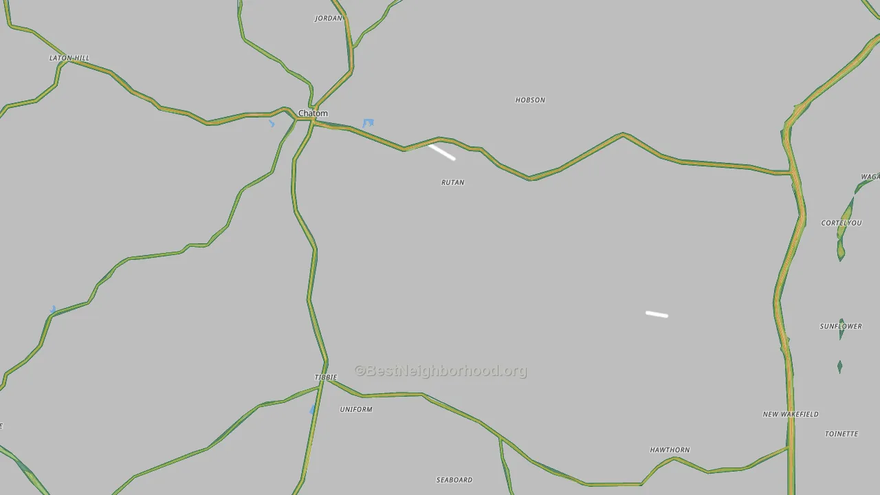 Washington County, AL Map of Noise Levels in Washington County