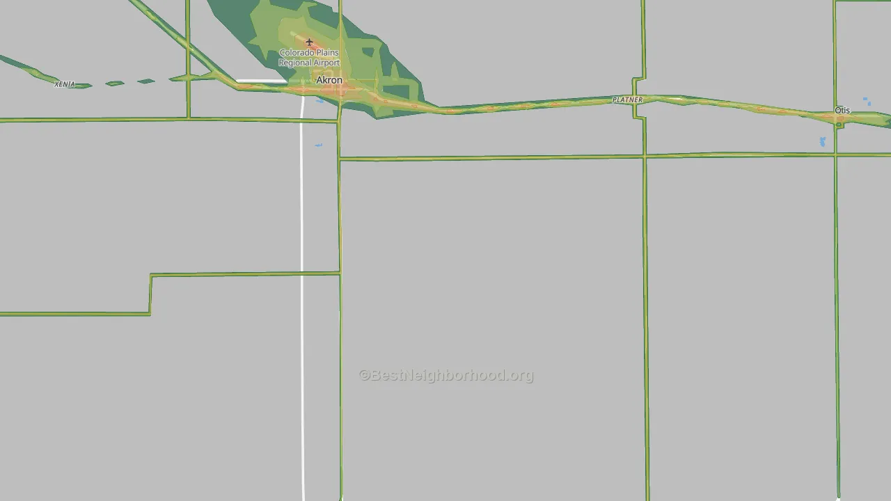 Washington County, CO Map of Noise Levels in Washington County