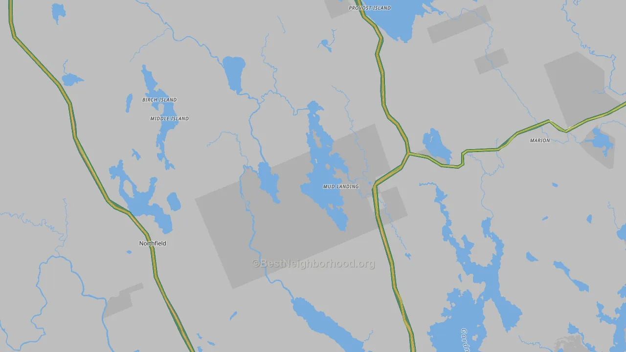 Washington County, ME Map of Noise Levels in Washington County