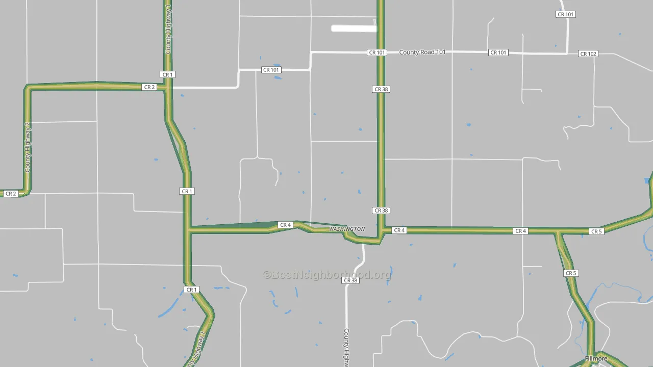 Washington, MN Map of Noise Levels in Washington