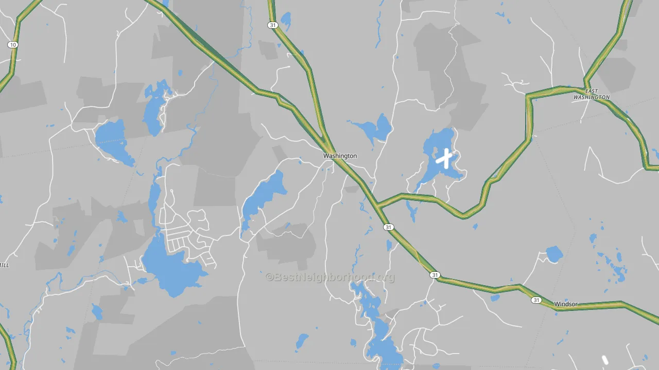Washington, NH Map of Noise Levels in Washington