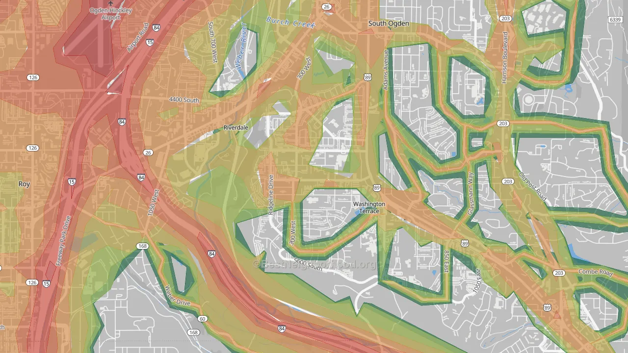 Washington Terrace, UT Map of Noise Levels in Washington Terrace