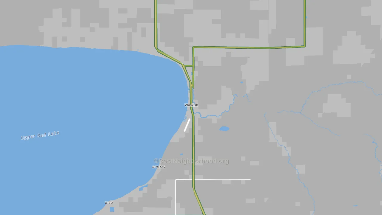 Waskish, MN Map of Noise Levels in Waskish