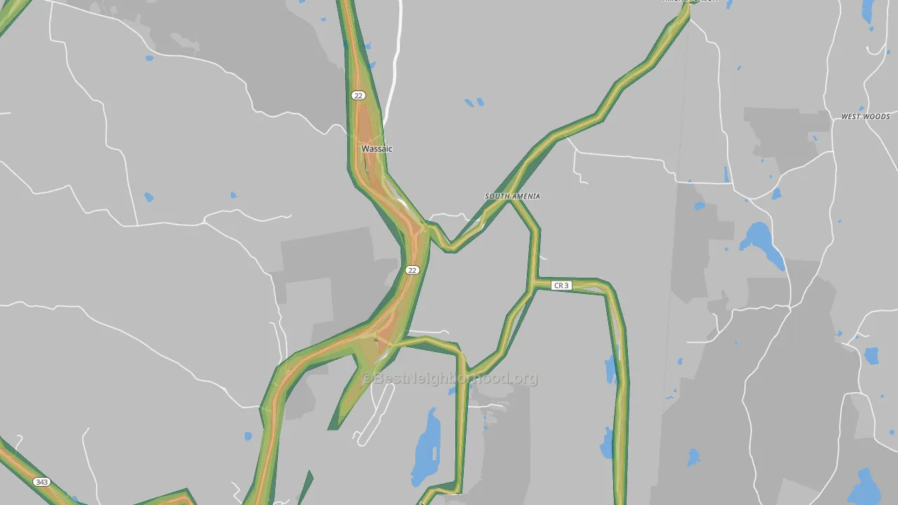 Wassaic, NY Map of Noise Levels in Wassaic