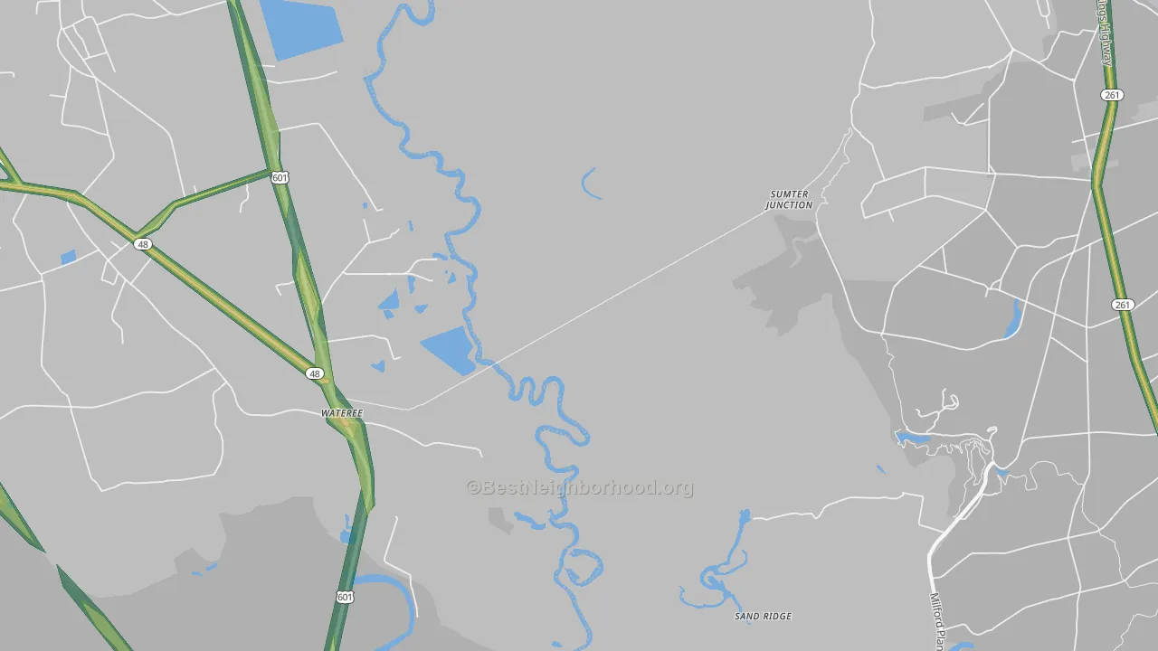 Wateree, SC Map of Noise Levels in Wateree