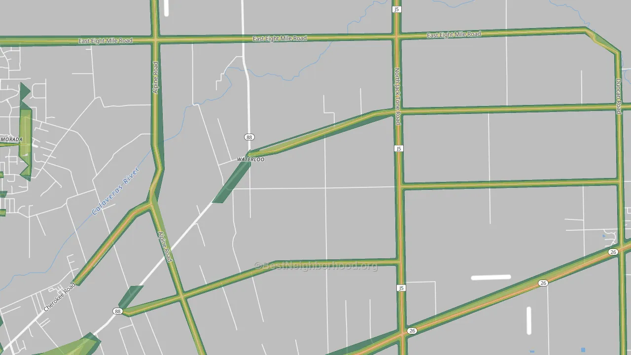 Waterloo, CA Map of Noise Levels in Waterloo
