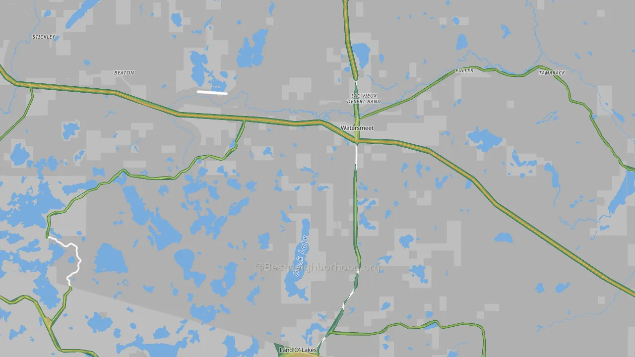 Watersmeet, MI Map of Noise Levels in Watersmeet